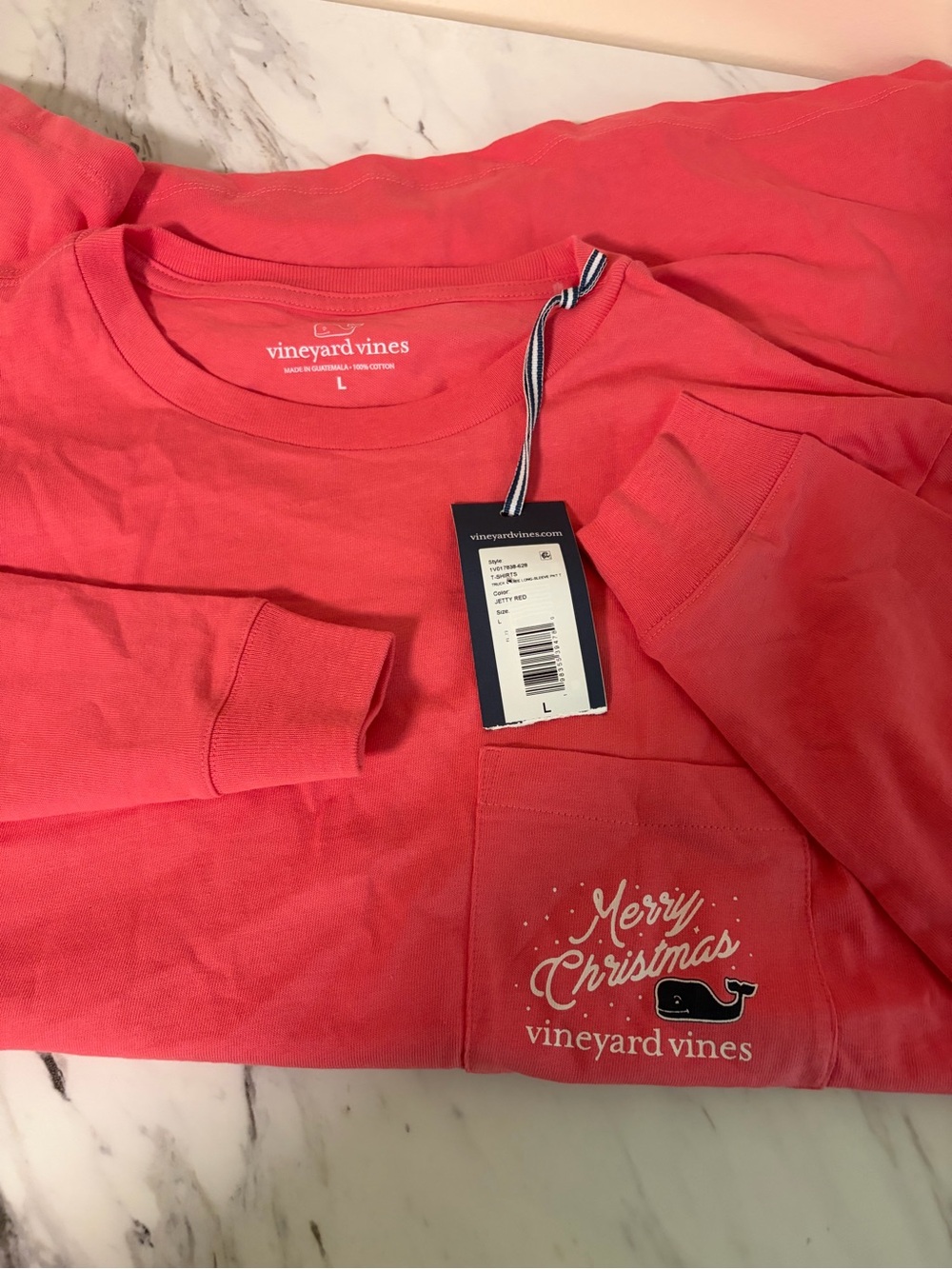 NWT Vineyard Vines Christmas Tree Long Sleeve pocket T